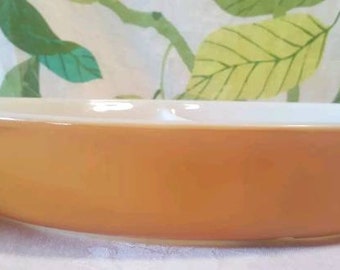 Vintage Pyrex Tan Old Orchard Divided Dish