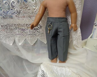Dark Gray Cargo Pants for 18 inch dolls- clothes -boy doll- clothes for 18 Inch Dolls--Shown on my American Boy Doll