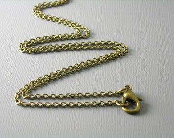 CHAIN-AB-2MMx1.5MM - Grade A Solid Antiqued Brass Necklace - Soldered Links - Choose your length