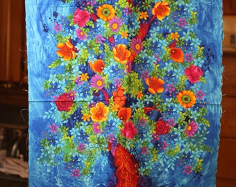 Paradise: by Chong-A Hwang for Timeless Treasures, fabric panel.