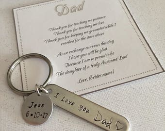 Father of the Bride,Brides dad Gift. Keychain, Wedding Day gift, I love you dad, Dad keychain, Gift For Father,To dad gift, Gift For Dad.
