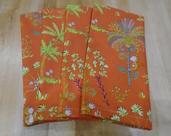 Large Cloth Napkins, Cloth Napkins, Set of 4 Napkins, Dinner Napkins, Everyday Napkins, Eco, Washable, Cotton Napkins, Orange Napkins