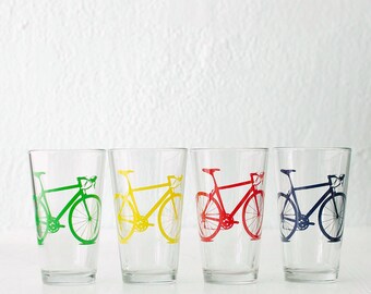 VITAL BICYCLE BARWARE screen printed bike pint glasses