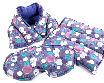Eco Friendly, All Natural, Pain Relief, Neck Wrap, Heating Pad, Eye Pillow, Headache, Chronic Pain, Spa Gift Set, Arthritis, Fibromyalgia