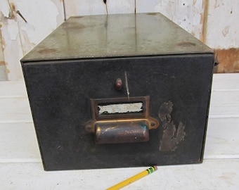 Vintage Industrial Office File Box, Industrial Decor