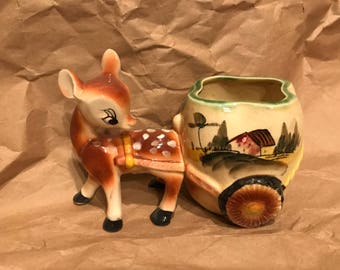 Vintage Fawn Succulent Planter