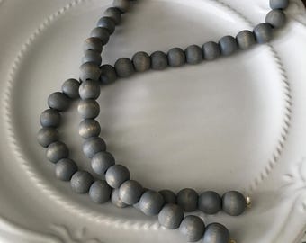 Wood Bead Garland, Weathered Gray, Home Decor, Wood Bead Strands