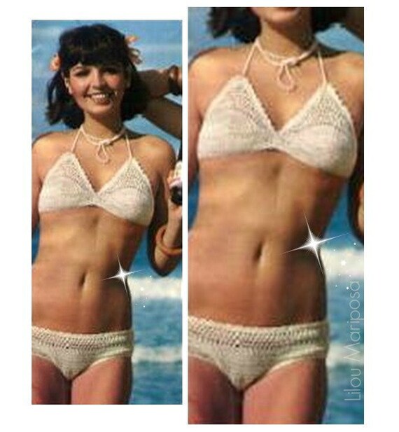 Items similar to Crochet BIKINI Pattern Vintage 70s Sexy Beach Bikini