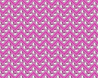 Hello Kitty Fabric, Cartoon Fabric: Sanrio Hello Kitty Chevron PINK 100% cotton Fabric by the yard 36"x43"(SC65)