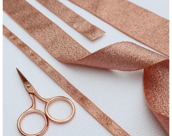 Rose Gold Ribbon Collection. Rose Gold Lame Ribbon. 3mm, 7mm, 15mm, 25mm, 40mm craft ribbon. Ribbon. wedding Ribbon. Metallic Ribbon