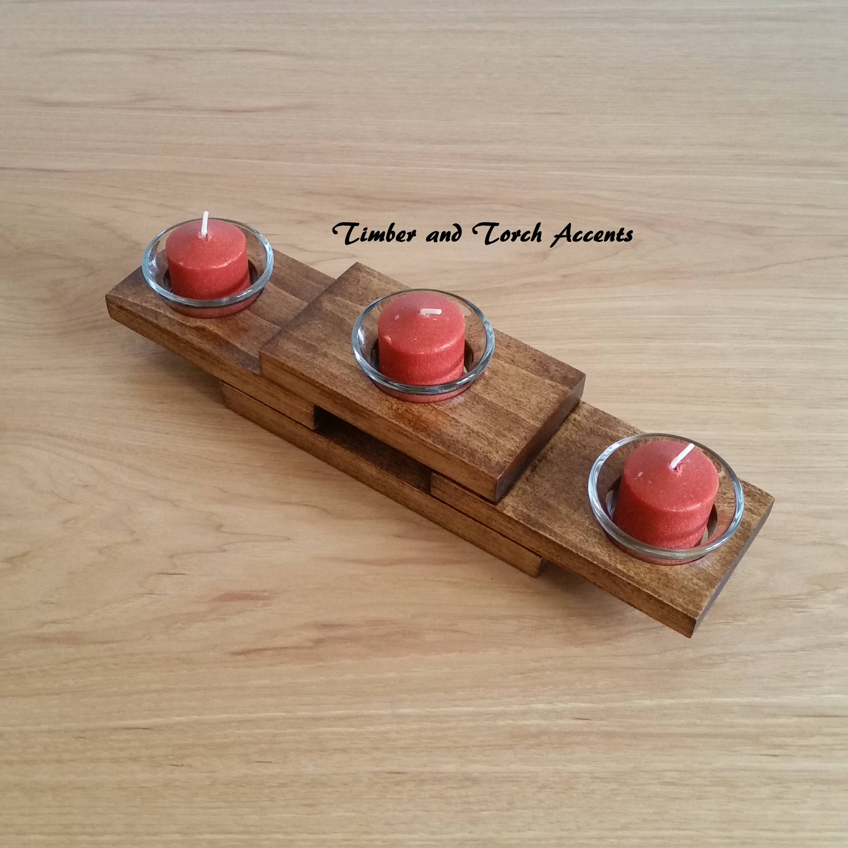 Modern tea light Wood tea light holder Wood votive holder