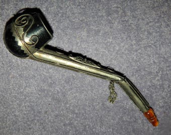 Vintage Wood And Filigree Pipe