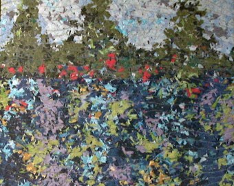 Quilted Wall Hanging, Art Quilt, Fabric Art, Water's Edge, Confetti Quilt, Textile Art, Fibre Arts