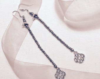 Shoulder Dusters in Silver with Celtic Cross Charm