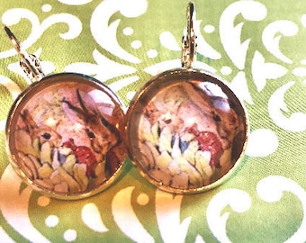 Peter Rabbit Beatrix Potter cabochon earrings- 16mm