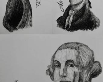 Hamilton Charcoal/Graphite Notecard Set of 30 - 5.5"x4"