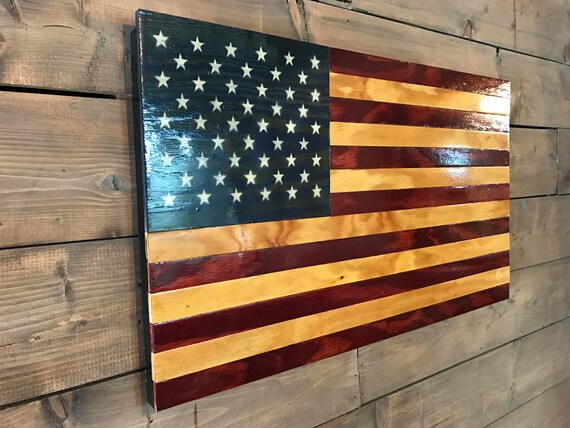 Rustic American Flag Military Veteran Made Wood Rustic American Flag Military Veteran Made Wood
