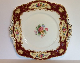 Paragon vintage bone china serving plate, Paragon rose bone china cake plate, vintage sandwich/cake plate