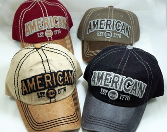American Hat, Embroidered hat, vintage hat