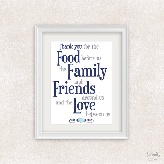 Food Family Friends Love Quote Art Print 8x10 Positive