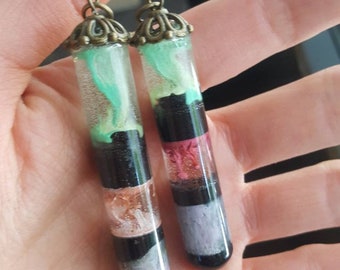 Black tourmaline Bottle pendants