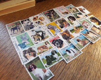 25 Dogs Postage Stamps. Worldwide