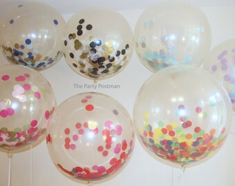 Giant Round Clear / opaque Balloons with confetti inside weddings, birthdays party decor