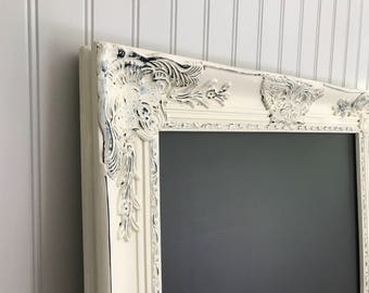 Distressed Kitchen Chalkboard, White and Black Chalkboard