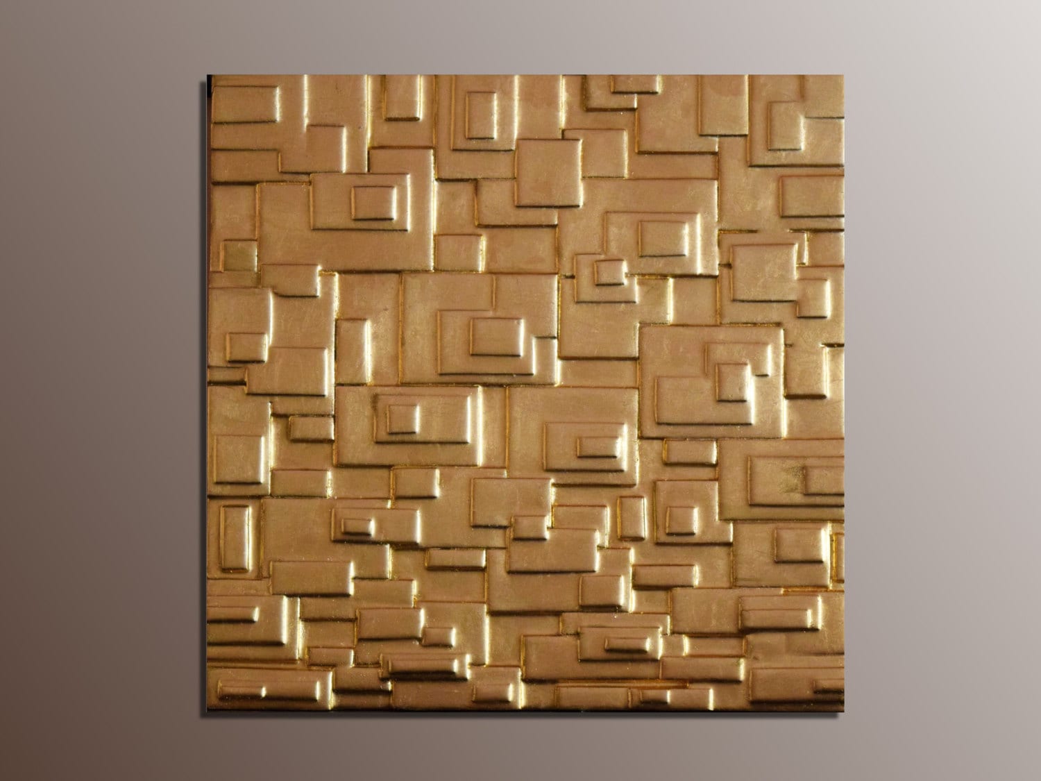 Gold Leaf Wall Sculpture Gold Wall Panel Modern Wall Art