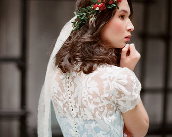 SAMPLE SALE! -30% OFF US2 Blue wedding dress with short sleeves "Ilaria"