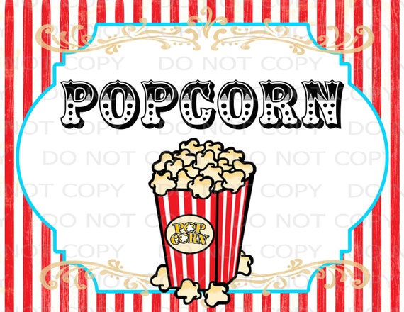 Crafty image with popcorn sign printable Ambitious image inside popcorn sign printable