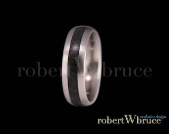 MEGALODON & Titanium Groom's Wedding Band Ring - Exclusive rWb Custom Design