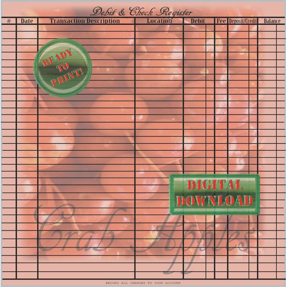 printable check register sheets