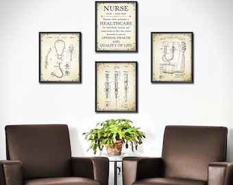 NURSE Graduation Gift - SET of 4 - NURSE Gift - Doctors Office Decor - Gift For Medical Student Gift - Nurse Gifts Decor Wall Art - 1876