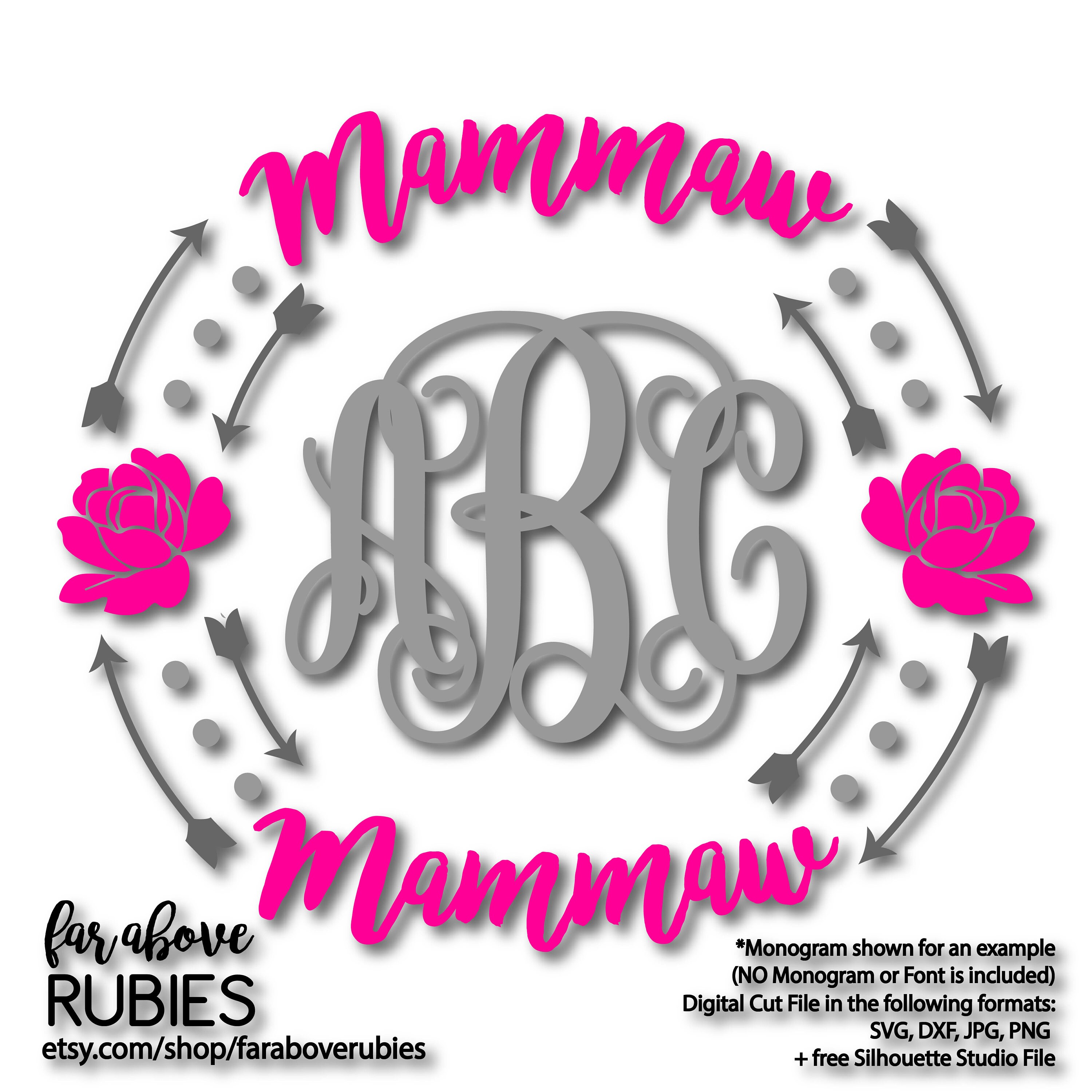 Mammaw Monogram Wreath Monogram NOT Included With Flowers