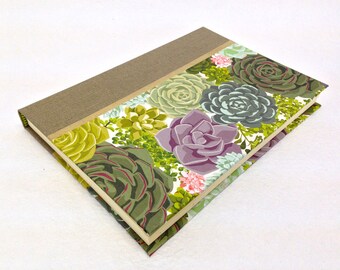 Handmade Journal with Succulents Pattern