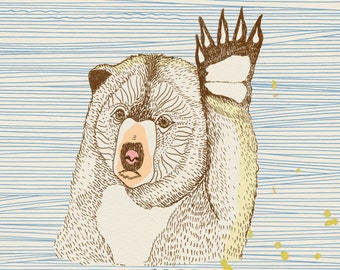 limited edition print, naive inspiration (bear)