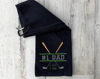 Golf Towel - Personalized Embroidered Golf Towel - Fathers Day Golf Towel - Fathers Day Gift