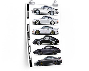 Porsche Print BlackWhite