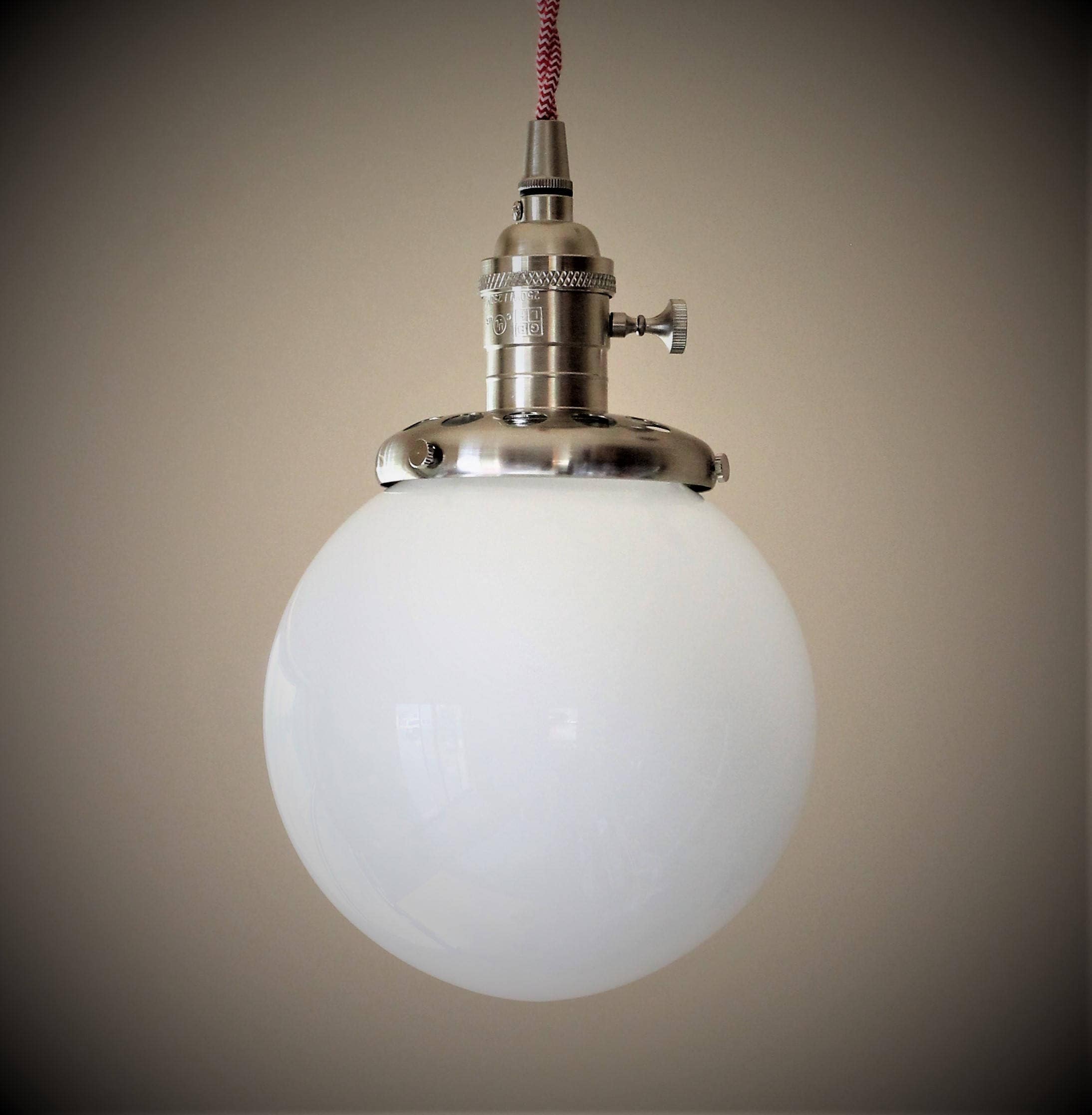 pendant light 6 inch white milk glass globe antique milk glass light