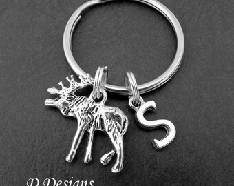 Moose Keyring, Moose KeyChain, Animal Keyring, Animal Key Chain, Personalised Keychain, Moose Gifts, Moose Jewellery