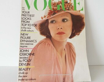 Vintage 1973 Vogue Magazine Fashion Beauty David Bailey Cover