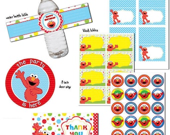 INSTANT DL- ELMO - Printable Birthday party Package digital file (not editable)