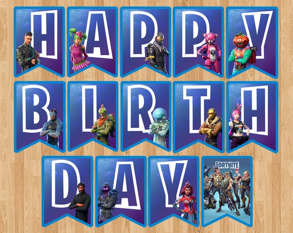 Printable Fortnite Party Banners Birthday Wikii - fortnite birthday banner fortnite flag pennant party badge