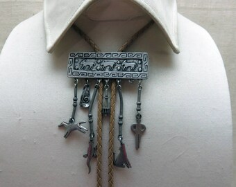 J.J. Southwestern Charm Bolo Tie, Vintage, Too Cute