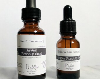 Organic Face & Hair Serum: Argan and Rosehip Seed