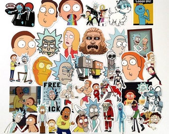 35Pcs American Drama Rick and Morty Funny Sticker Decal/sticker pack/sticker laptop/sticker pack/stickers/sticker waterproof/sticker bicycle