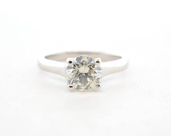 14KWG 1.26ct GIA Certified Solitaire Trellis Style Diamond Engagement Ring- Size 6.5