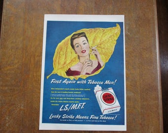 1948 Original Vintage Lucky Strike cigarette ad