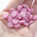 Raspberry Pink Acrylic Flower Beads Washed Matte Finish 10mm (30)